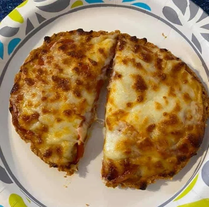 Carnivore Waffles with Crushed Pork Rinds and Parmesan Cheese